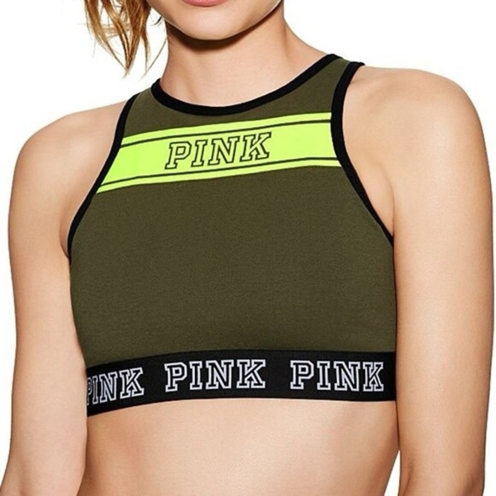 NWT Victoria's Secret PINK logo Reverse racerback Bra Top Small
